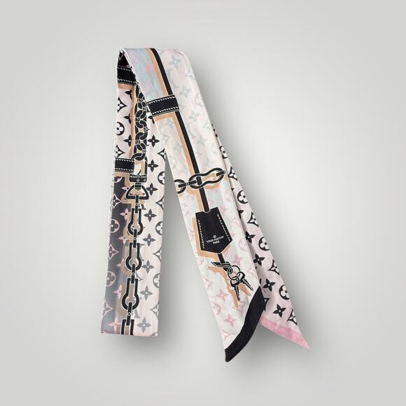 LOUIS VUITTON Silk Monogram Rising Confidential BB Bandeau Black Rose - Picture 5 of 8